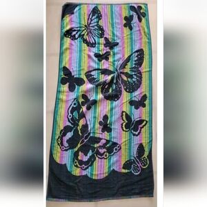 Set Vintage Beach Towels Cecil Saydah 100 Cotton Rainbow Fish Butterfly Neon 90s